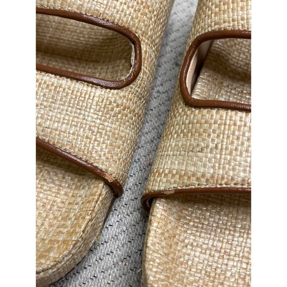 J. Crew Marlow sandals in raffia leather upper slides, size 8.5, style : bx926, - Picture 7 of 9